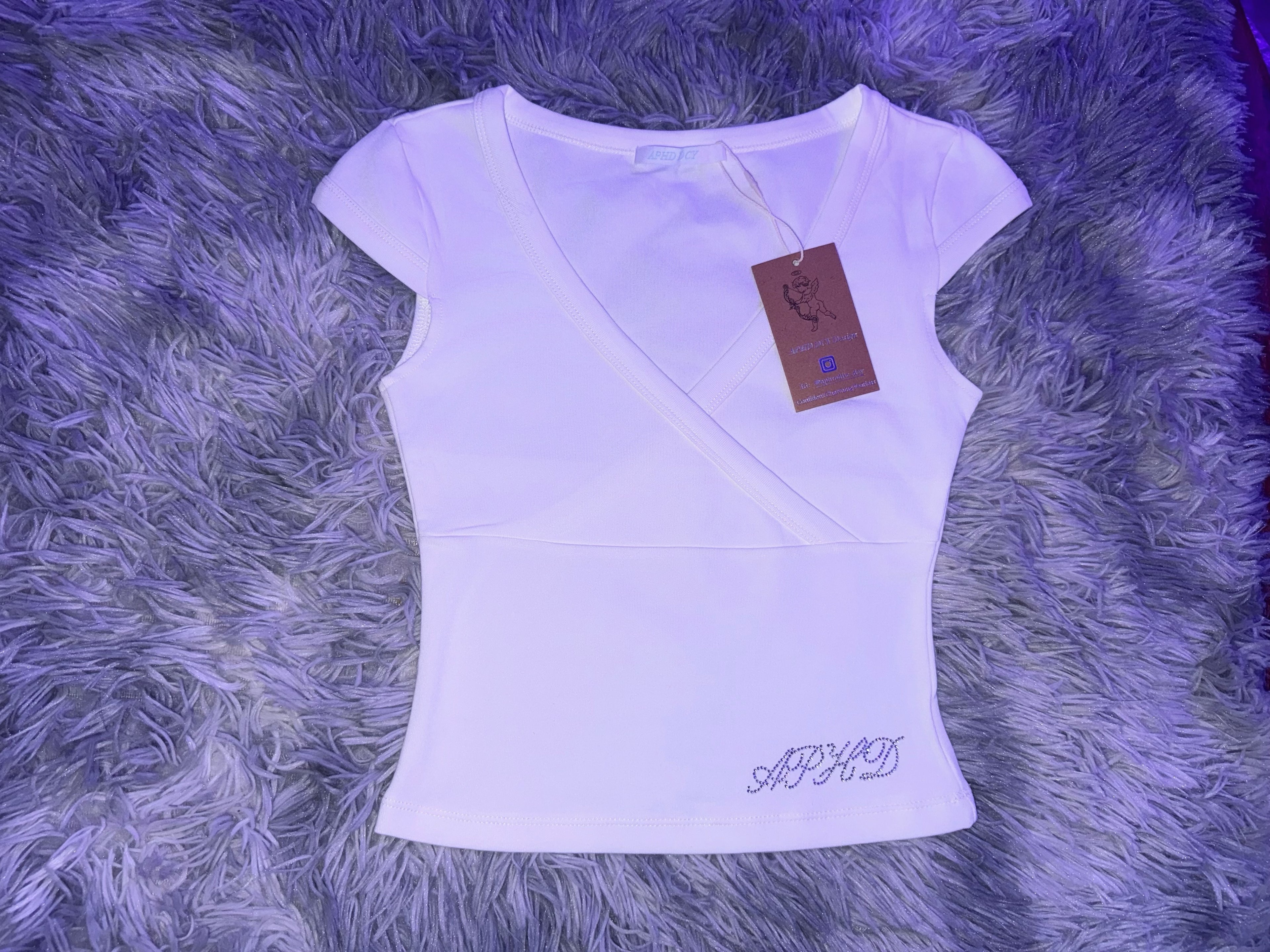 V neck top V領收腰上衣